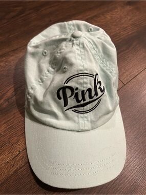 PINK Victoria's Secret Mint Baseball Cap with Black Logo